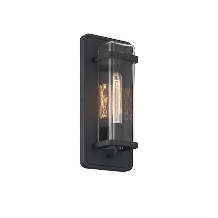 Designers Fountain Pearl Street 7in 1-Light Black Modern Outdoor Hardwired Wall Lantern with No Bulbs Included D303M-7EW-BK